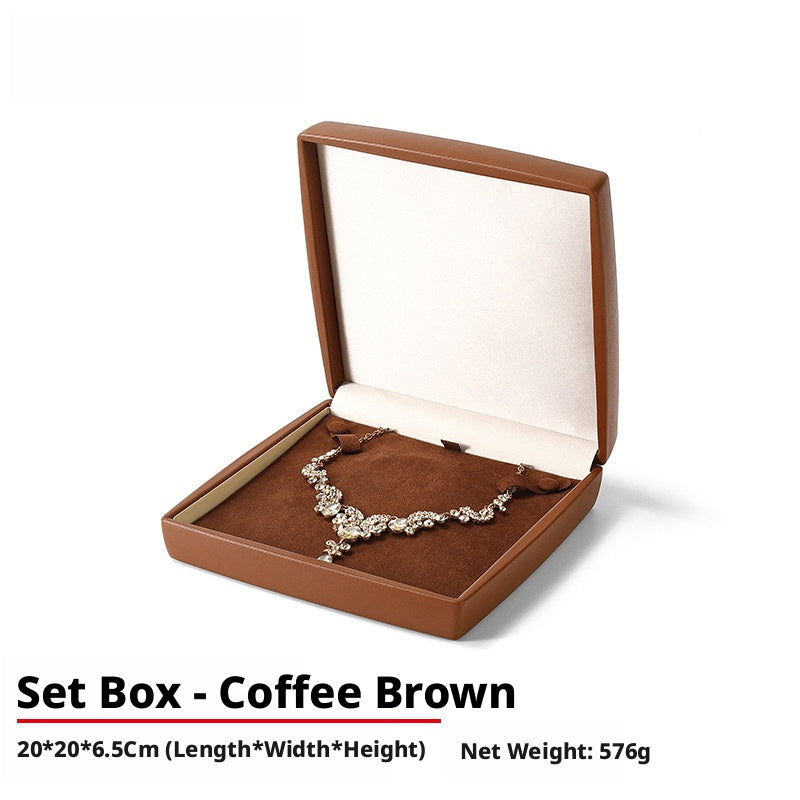 PU Leather Jewelry Gift Box, Minimalist Ring Pendant Necklace Storage Case, Elegant Jewelry Box