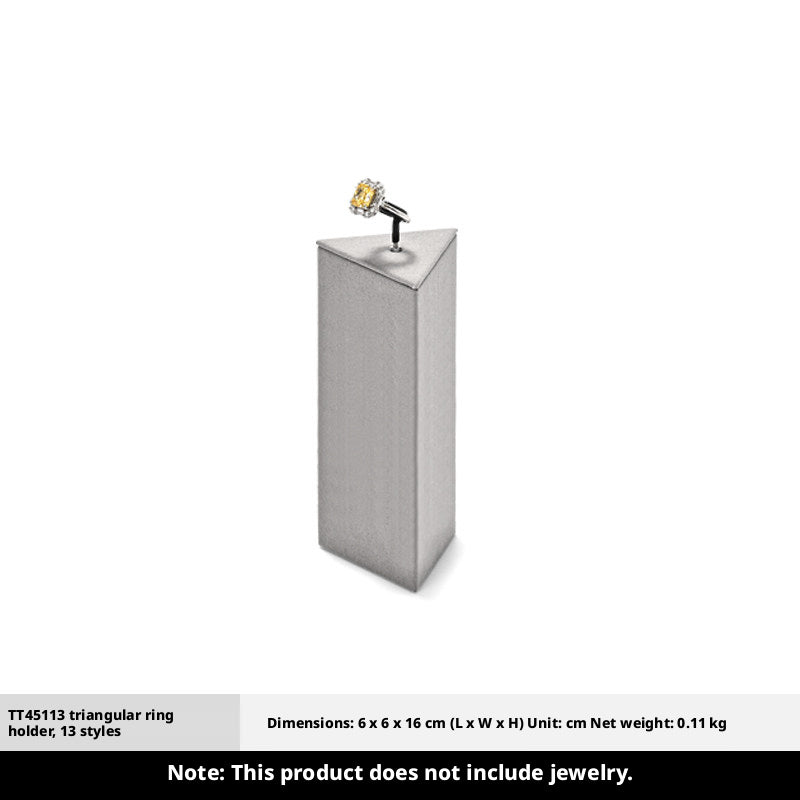 Gray Suede Ring Display Stand with Multi-Level Steps for Vendors