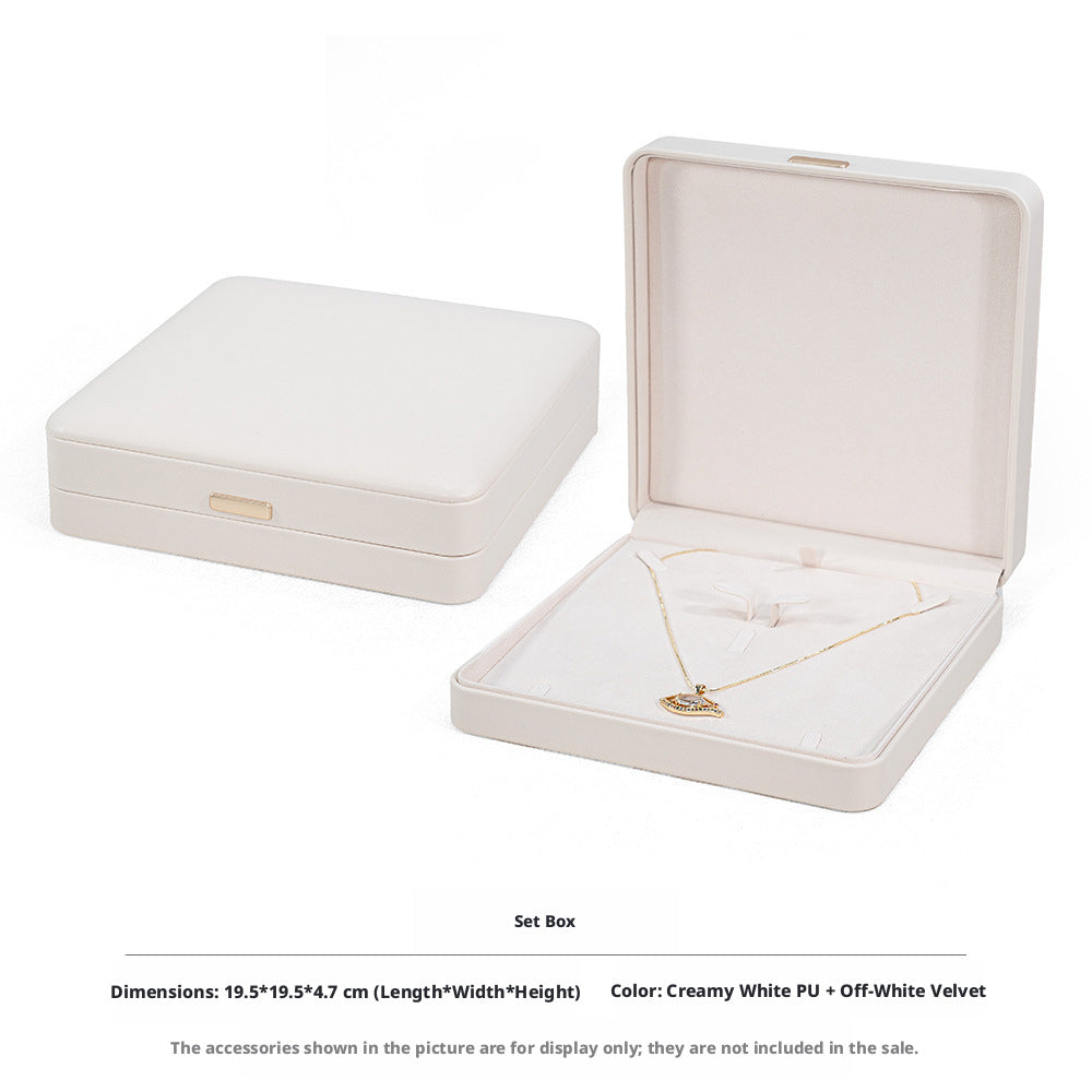 5pcs PU Leather Dome Jewelry Box Gold Accent – Ring Necklace Bracelet Gift Case