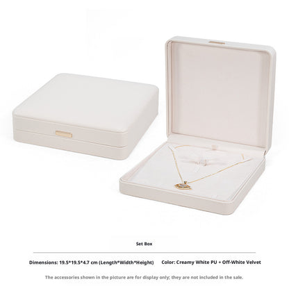 5pcs PU Leather Dome Jewelry Box Gold Accent – Ring Necklace Bracelet Gift Case