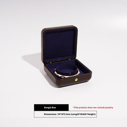 Faux Leather Dome Jewelry Box Gold Snap – Ring Necklace Bracelet Gift Case