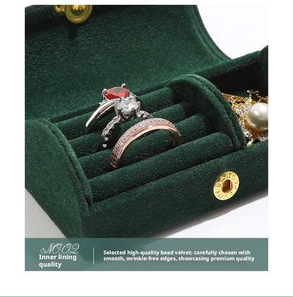 5pcs Velvet Ring Box Snap Button – Portable Travel Jewelry Case for Rings Earrings