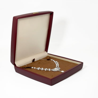 5pcs PU Leather Jewelry Box Set Gold Accent – Ring Necklace Bracelet Gift Case
