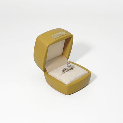 5pcs PU Leather Jewelry Box Set Gold Accent – Ring Necklace Bracelet Gift Case