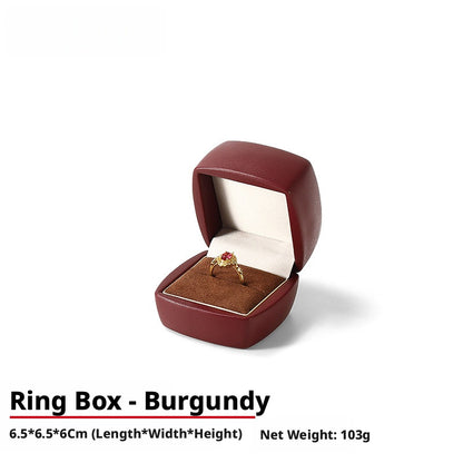 PU Leather Jewelry Gift Box, Minimalist Ring Pendant Necklace Storage Case, Elegant Jewelry Box