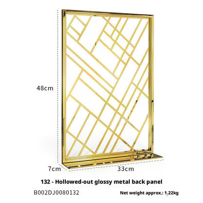 Charcoal Velvet Jewelry Display Set with Gold Metal Backdrop