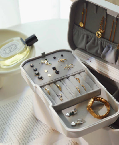 Lockable Jewelry Box for Women, Elegant Dresser Jewelry Organizer, Secure Birthday Gift Case