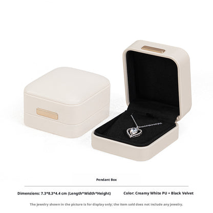 5pcs PU Leather Dome Jewelry Box Gold Accent – Ring Necklace Bracelet Gift Case