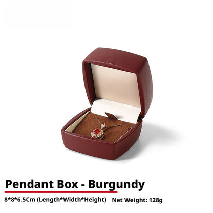 PU Leather Jewelry Gift Box, Minimalist Ring Pendant Necklace Storage Case, Elegant Jewelry Box