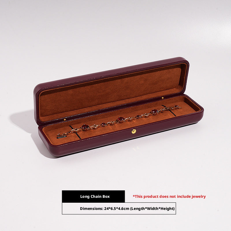 Faux Leather Dome Jewelry Box Gold Snap – Ring Necklace Bracelet Gift Case