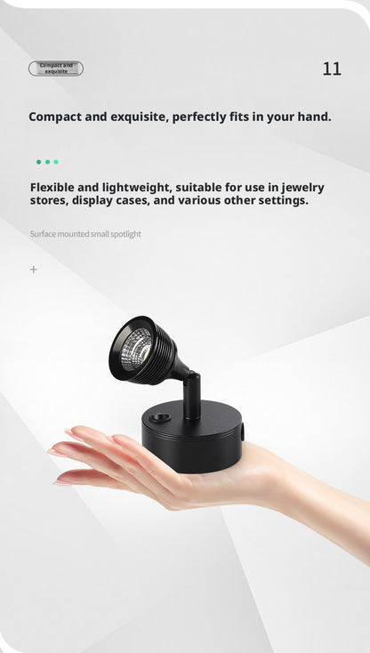 Freestanding LED Spotlight, Portable Display Light No Installation Needed, 360° Adjustable