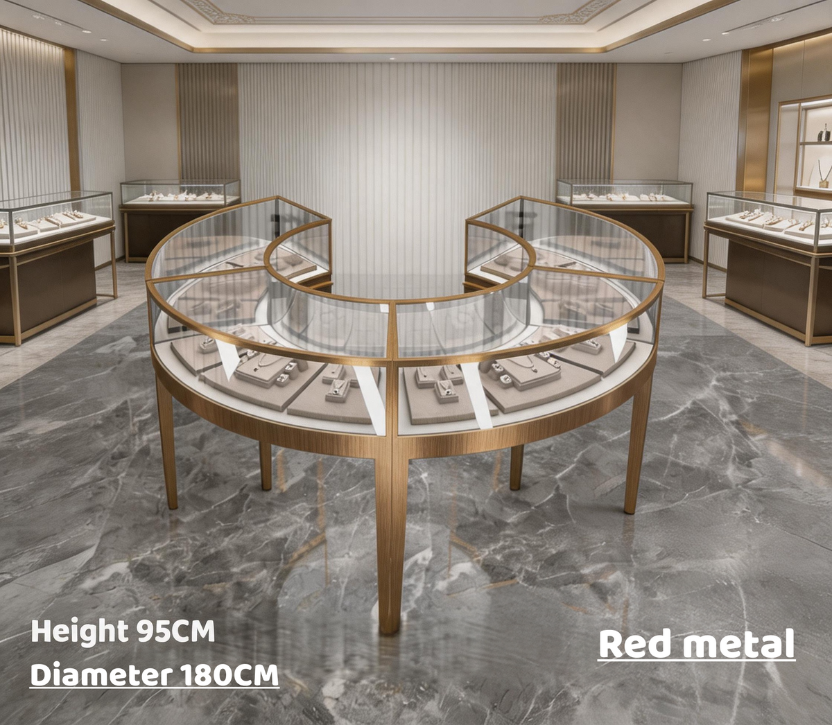 Stainless Steel Electroplated Jewelry Display Stand - Countertop Showcase Rack for Retail Stores Jewelry cabinet