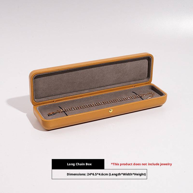Faux Leather Dome Jewelry Box Gold Snap – Ring Necklace Bracelet Gift Case
