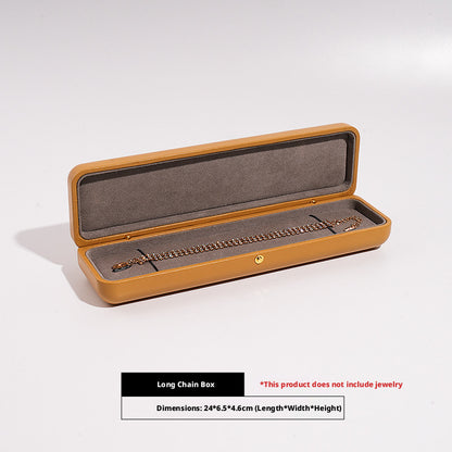 Faux Leather Dome Jewelry Box Gold Snap – Ring Necklace Bracelet Gift Case