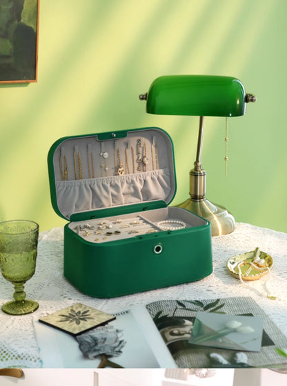 Lockable Jewelry Box for Women, Elegant Dresser Jewelry Organizer, Secure Birthday Gift Case