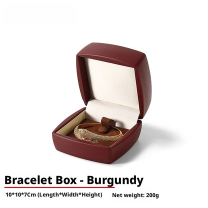PU Leather Jewelry Gift Box, Minimalist Ring Pendant Necklace Storage Case, Elegant Jewelry Box