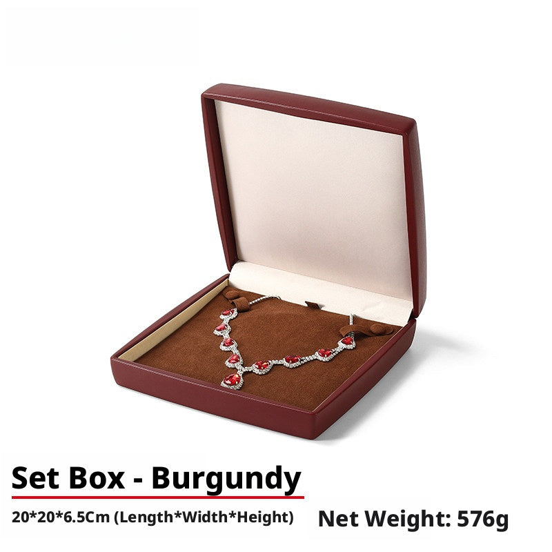 PU Leather Jewelry Gift Box, Minimalist Ring Pendant Necklace Storage Case, Elegant Jewelry Box