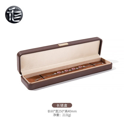 PU Leather Jewelry Box Ring Necklace Case Gift for Her Proposal Wedding