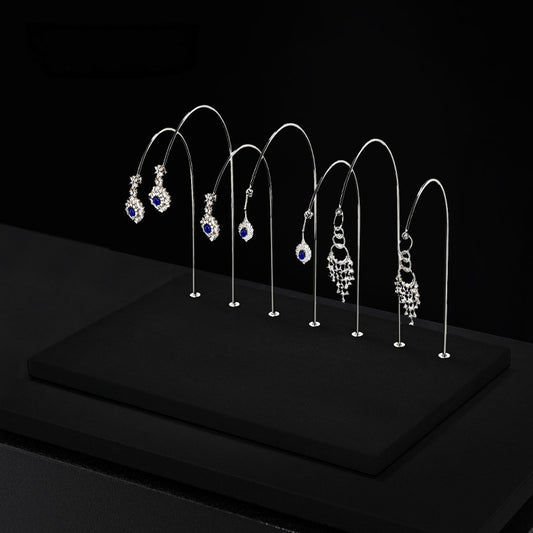 Black Metal Earring Display Stand with Curved Arms for Vendors