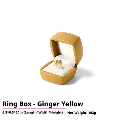 PU Leather Jewelry Gift Box, Minimalist Ring Pendant Necklace Storage Case, Elegant Jewelry Box