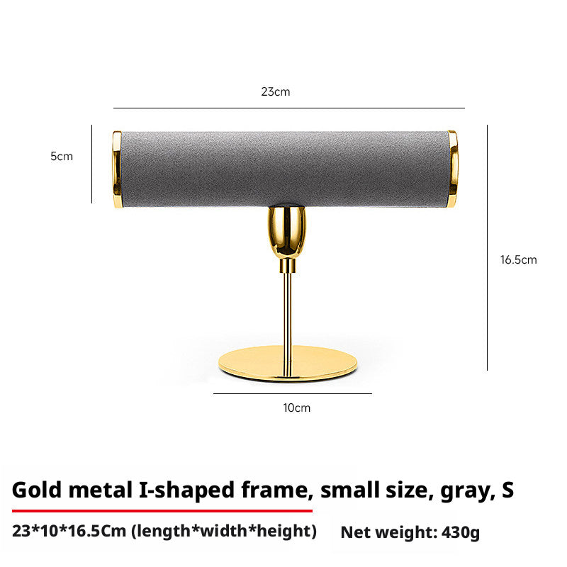 T Bar Bracelet Holder Stand, Single Tier Velvet Jewelry T Stand for Bangles Watches
