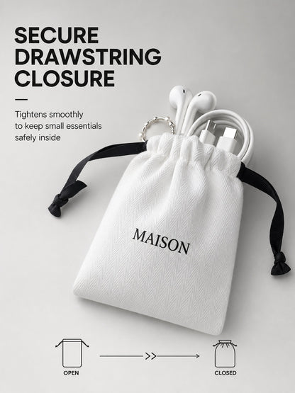 100PCS Custom Cotton Jewelry Pouches, Logo Drawstring Bags, Small Storage