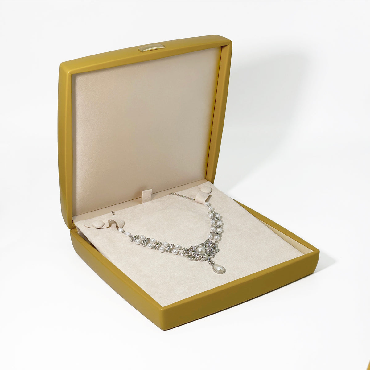 5pcs PU Leather Jewelry Box Set Gold Accent – Ring Necklace Bracelet Gift Case