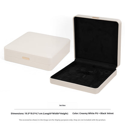 5pcs PU Leather Dome Jewelry Box Gold Accent – Ring Necklace Bracelet Gift Case