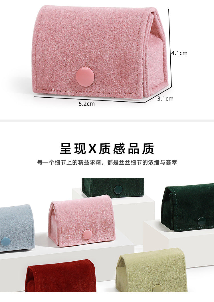 5pcs Velvet Mini Ring Box Snap Button – Portable Travel Jewelry Case for Rings Earrings