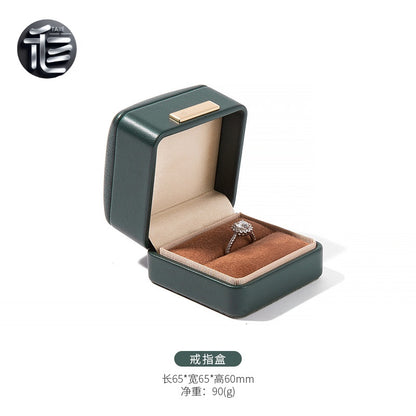 PU Leather Jewelry Box Ring Necklace Case Gift for Her Proposal Wedding