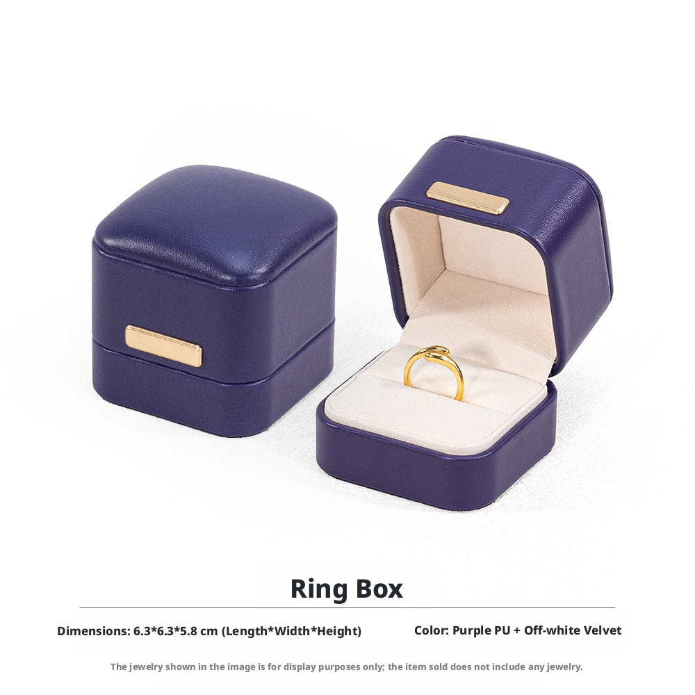 5pcs PU Leather Dome Jewelry Box Gold Accent – Ring Necklace Bracelet Gift Case
