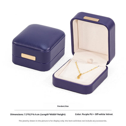 5pcs PU Leather Dome Jewelry Box Gold Accent – Ring Necklace Bracelet Gift Case