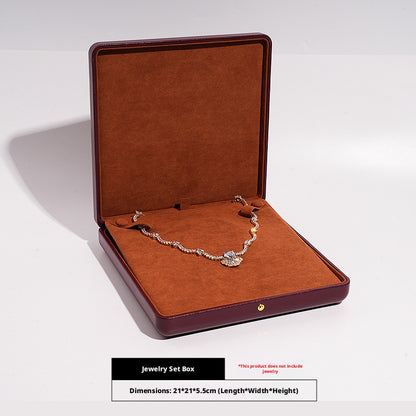 Faux Leather Dome Jewelry Box Gold Snap – Ring Necklace Bracelet Gift Case