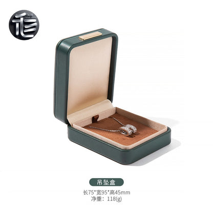 PU Leather Jewelry Box Ring Necklace Case Gift for Her Proposal Wedding