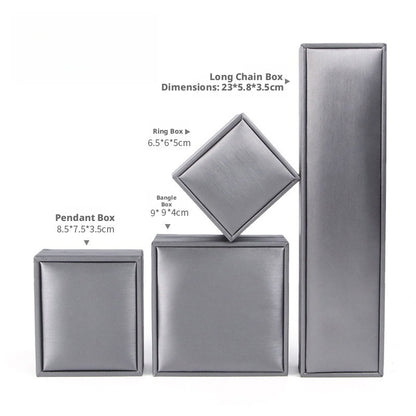5pcs PU Leather Jewelry Box Ring Necklace Case Gift for Women Proposal Wedding