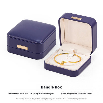 5pcs PU Leather Dome Jewelry Box Gold Accent – Ring Necklace Bracelet Gift Case