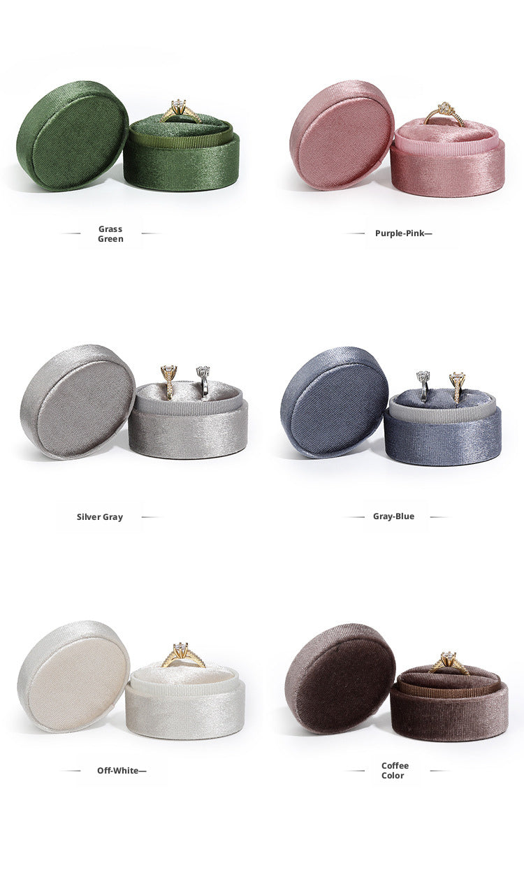 Velvet Ring Box Ribbed Oval – Engagement Proposal Ring Holder Gift for Her
