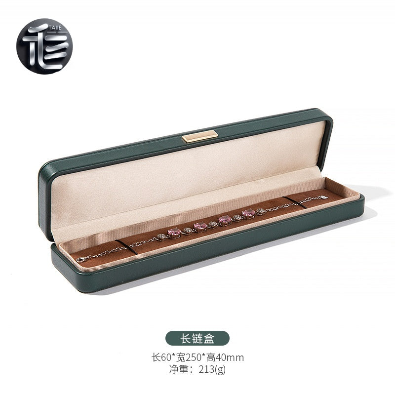 PU Leather Jewelry Box Ring Necklace Case Gift for Her Proposal Wedding