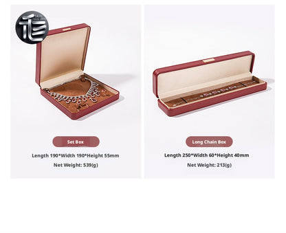 PU Leather Jewelry Box Ring Necklace Case Gift for Her Proposal Wedding