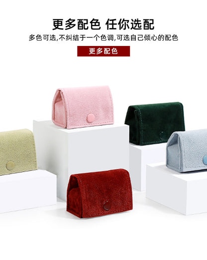 5pcs Velvet Mini Ring Box Snap Button – Portable Travel Jewelry Case for Rings Earrings