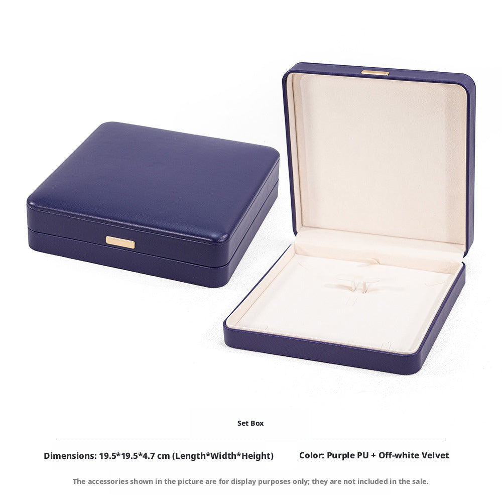 5pcs PU Leather Dome Jewelry Box Gold Accent – Ring Necklace Bracelet Gift Case