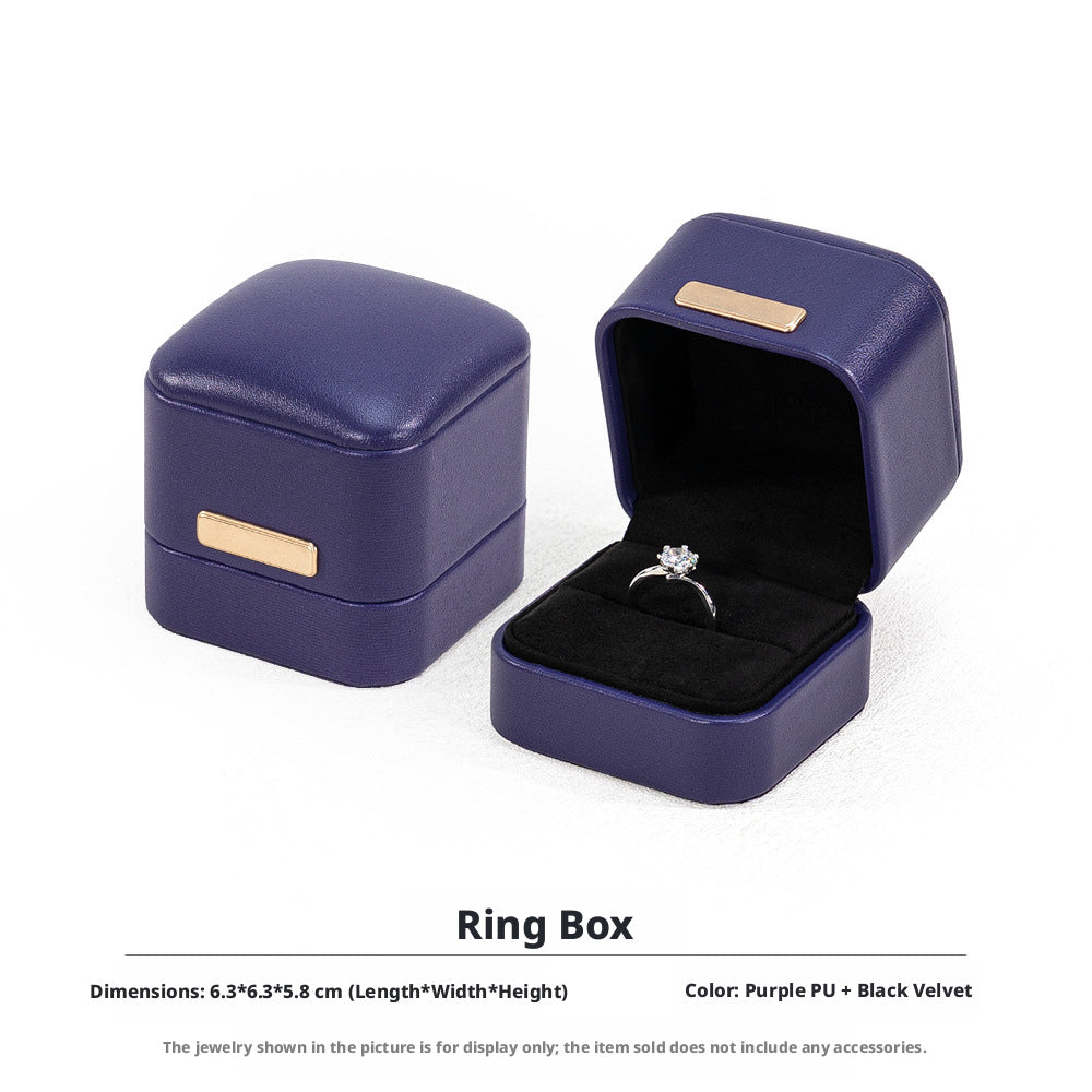 5pcs PU Leather Dome Jewelry Box Gold Accent – Ring Necklace Bracelet Gift Case