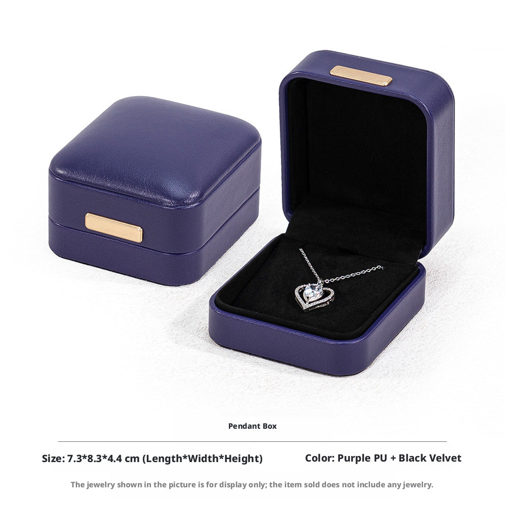 5pcs PU Leather Dome Jewelry Box Gold Accent – Ring Necklace Bracelet Gift Case