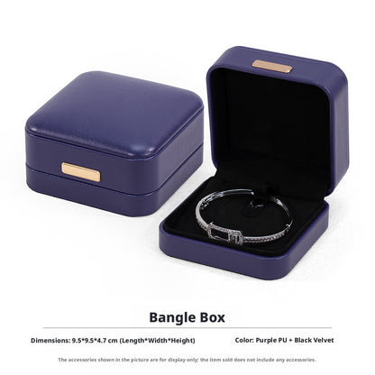 5pcs PU Leather Dome Jewelry Box Gold Accent – Ring Necklace Bracelet Gift Case