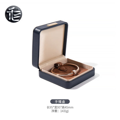PU Leather Jewelry Box Ring Necklace Case Gift for Her Proposal Wedding