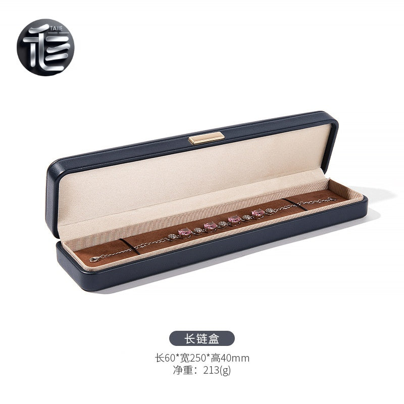 PU Leather Jewelry Box Ring Necklace Case Gift for Her Proposal Wedding