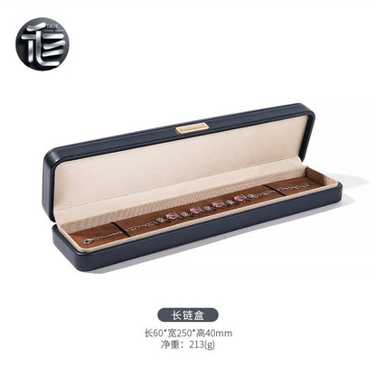 PU Leather Jewelry Box Ring Necklace Case Gift for Her Proposal Wedding
