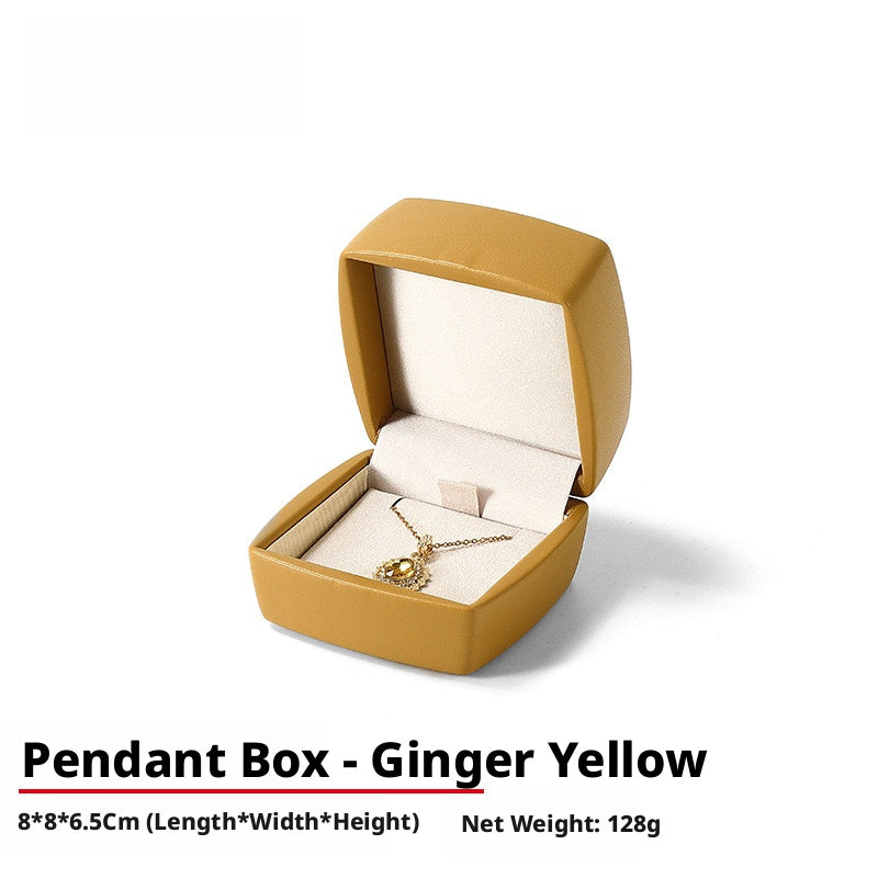 PU Leather Jewelry Gift Box, Minimalist Ring Pendant Necklace Storage Case, Elegant Jewelry Box