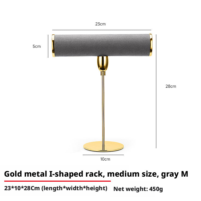 T Bar Bracelet Holder Stand, Single Tier Velvet Jewelry T Stand for Bangles Watches
