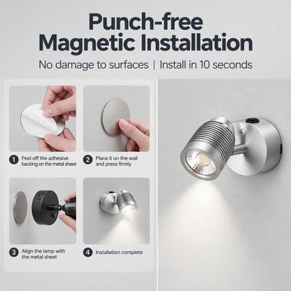 Freestanding LED Spotlight, Portable Display Light No Installation Needed, 360° Adjustable